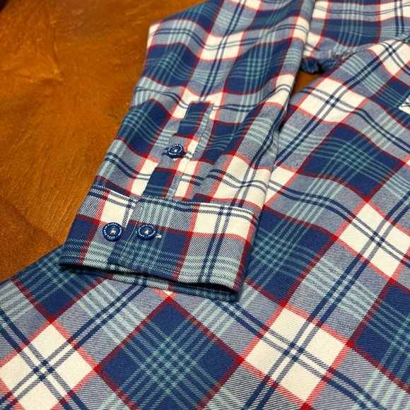 Dixxon The Deebo Blue Plaid Men's Flannel Shirt-Excellent Condition - Picture 5 of 7